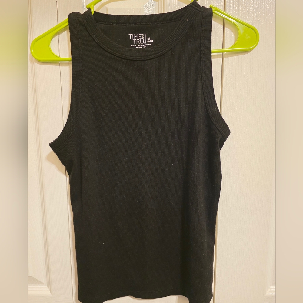 $4/24 Time and Tru Black Ribbed Tank Top